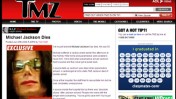 הידיעה באתר TMZ על מותו של הזמר מייקל ג'קסון (צילום מסך)