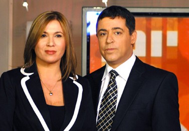 מגישי "יומן" לשעבר, בן כספית ואיילה חסון (צילום: ערוץ 1)