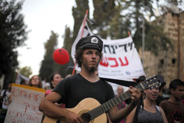 מחאה נגד מחירי הדיור, אתמול בירושלים (צילום: ליאור מזרחי)