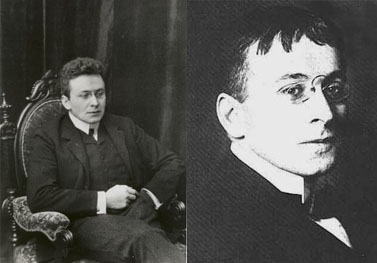 קארל קראוס (מימין: ב-1914 וב-1900. צילומים: נחלת הכלל)