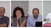מימין: מוטי אמיר, אופיר טל, ורד ברמן ונדב העצני, היום בישיבת מועצת העיתונות (צילומים: "העין השביעית")