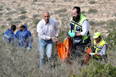 מציאת גופתה של קריסטין לוגן בהרי ירושלים. 19.12.10 (צילום: יואב ארי דודקביץ)