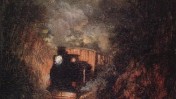 "רכבת קיטור מגיחה מן העיקול אל תחנת גודווד", אייזיק וולטר ג'נר, 1896 (Isaac Walter Jenner)