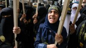 תהלוכה של תומכי הג'יהאד האיסלאמי בעזה, אתמול (צילום: פלאש 90)
