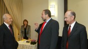 ראשי מפלגת ישראל-ביתנו בפגישה עם הנשיא, אתמול (צילום: אוליבייה פיטוסי)