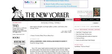 Annual Reminder- Some Journalism Deserves Respect!- Interesting Times - The New Yorker