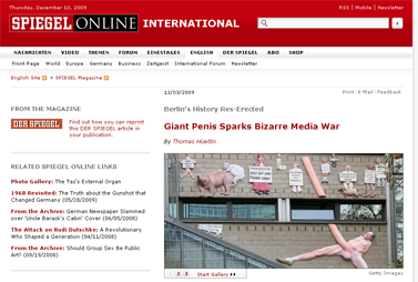 Berlin's History Res-Erected- Giant Penis Sparks Bizarre Media War