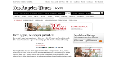 Dave Eggers, newspaper publisher -- latimes.com