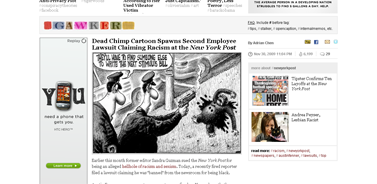 Dead Chimp Cartoon Spawns Second Employee Lawsuit Claiming Racism at the New York Post - New York Post - Gawker
