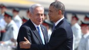נשיא ארה"ב ברק אובמה וראש ממשלת ישראל בנימין נתניהו, אתמול בשדה התעופה בן גוריון (צילום: מרים אלסטר)