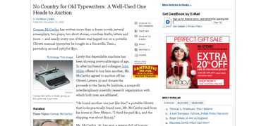 No Country for Old Typewriters - A Well-Used One Heads to Auction - NYTimes.com