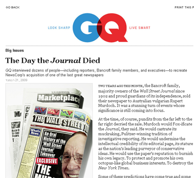 The Day the Journal Died- Big Issues- GQ