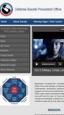 אתר אמריקאי למניעת התאבדות חיילים (צילום מסך)