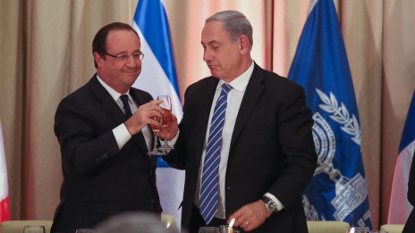 ראש ממשלת ישראל בנימין נתניהו עם נשיא צרפת פרנסואה הולנד, אתמול (צילום: נועם מושקוביץ)