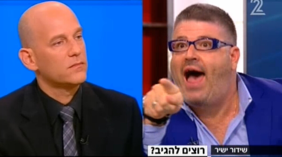 רני רהב וגיא פלג, "פגוש את העיתונות" בערוץ 2, 16.11.2013 (צילום מסך)