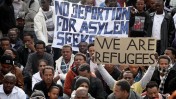 מהגרים אפריקאים מפגינים נגד מדיניות הממשלה, תל-אביב, 7.1.14 (צילום: גדעון מרקוביץ)