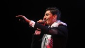 מחמד עסאף, הזוכה בתוכנית הריאליטי בערבית "עראב איידול", בהופעה ברמאללה, 1.6.13 (צילום: עיסאם רימאווי)