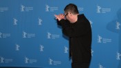 הבמאי לארס פון-טרייר בהצגת החלק הראשון של סרטו "נימפומנית" בפסטיבל הקולנוע בברלין, 9.2.14