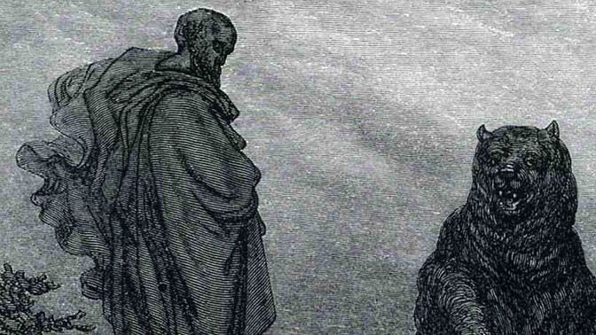 אלישע ואחת משתי הדובים, תחריט של גוסטב דורה (פרט), 1866