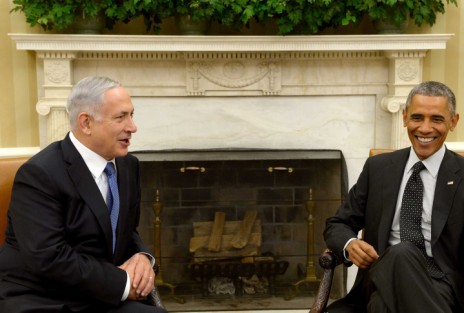 נשיא ארה"ב ברק אובמה וראש ממשלת ישראל בנימין נתניהו בפגישה אתמול בבית-הלבן, 1.10.14 (צילום: אבי אוחיון, לע"מ)