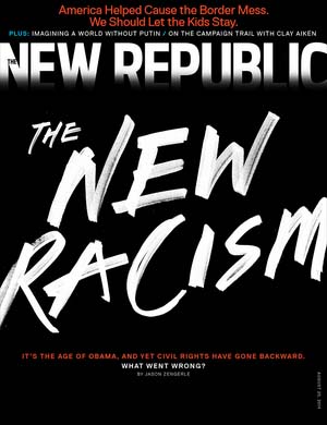 "הגזענות החדשה", שער גליון אוגוסט 2014 של "ניו-ריפבליק"