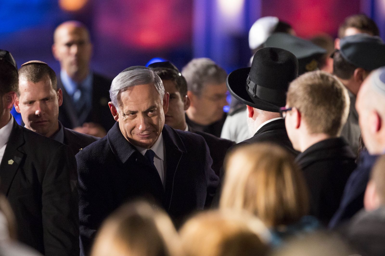 ראש ממשלת ישראל, בנימין נתניהו, בהגיעו לטקס יום השואה הממלכתי ביד-ושם. 15.4.15 (צילום: יונתן זינדל)