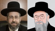 מצאו את ההבדלים. מימין: הרב דוד לאו לפי "ישראל היום". משמאל: הרב דוד לאו האמיתי (צילום: יונתן זינדל)