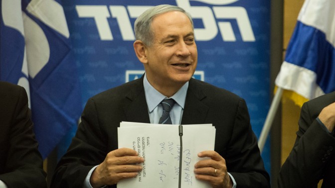 ראש ממשלת ישראל, בנימין נתניהו, בישיבה של מפלגת הליכוד. הכנסת, 11.5.15 (צילום: הדס פרוש)