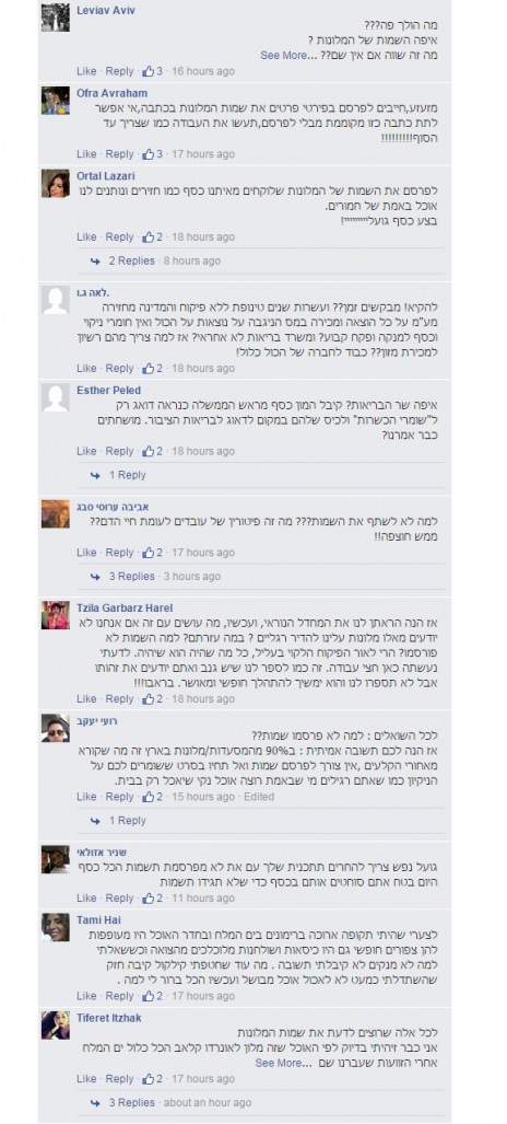 תגובות לכתבה בפייסבוק "הכל כלול" (צילום מסך)