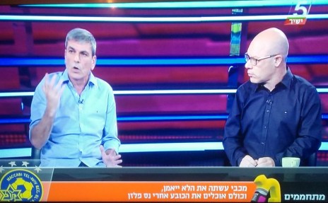 נדב יעקבי ומשה פרימו באולפן ערוץ הספורט (צילום מסך)