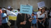 הפגנה נגד קיצוץ תקציב בתי-הספר הנוצריים על-ידי משרד החינוך, מול משרד ראש הממשלה בירושלים, 6.9.15 (צילום: פלאש 90)