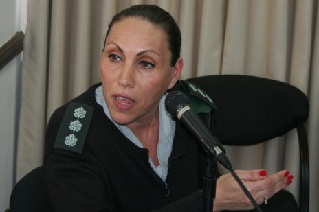 הצנזורית הצבאית אריאלה בן-אברהם, ישיבת מועצת העיתונות, 28.3.2016 (צילום: אורן פרסיקו)