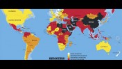 מפת מדד חופש העיתונות 2016, מתוך אתר RSF