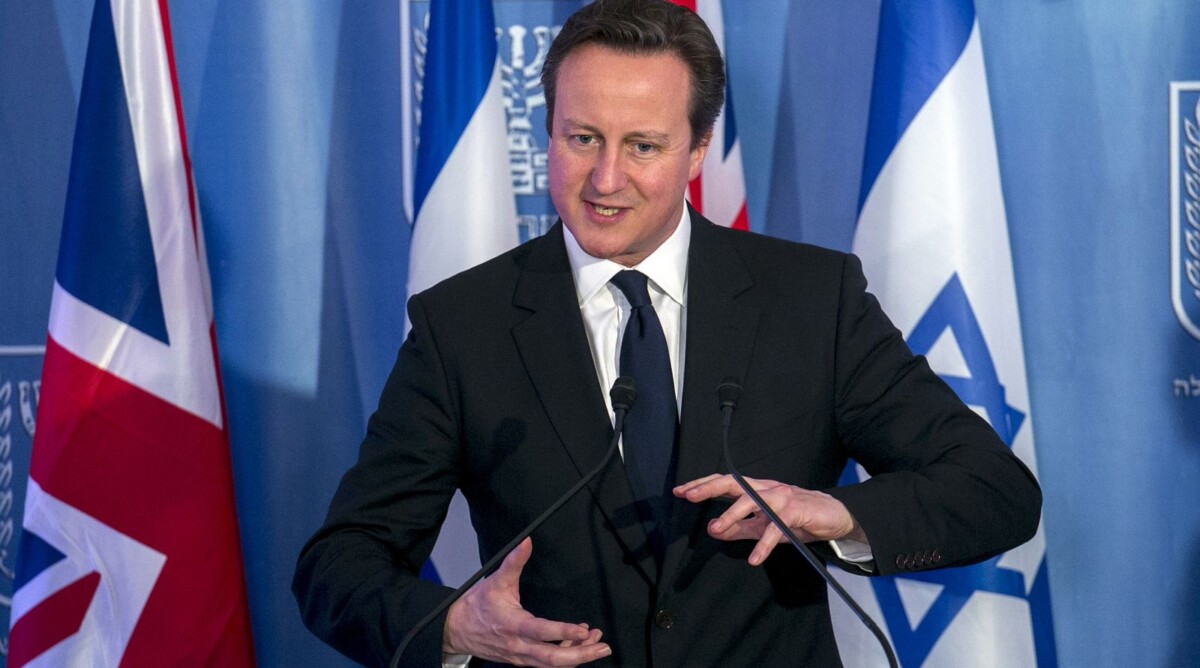ראש ממשלת בריטניה, דייוויד קמרון, במסיבת עיתונאים משותפת עם בנימין נתניהו. ירושלים, 12.3.14 (צילום: אוליבייה פיטוסי)