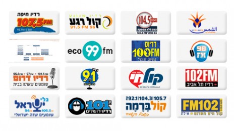 סמלילי תחנות הרדיו האזורי, מתוך אתר הרשות השנייה לטלוויזיה ולרדיו (צילום מסך)