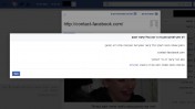הודעת החסימה שמתקבלת כשמשתמש פייסבוק מנסה לשתף בציר הזמן שלו קישור לאתר contact-facebook.com (צילום מסך)