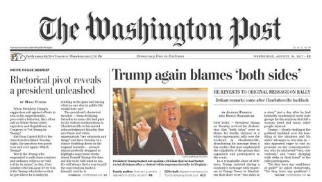 "וושינגטון פוסט": טראמפ שוב מאשים את שני הצדדים