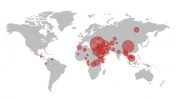 מפת העיתונאים הכלואים ברחבי העולם ב-2017, מתוך דו"ח הוועד להגנה על עיתונאים (CPJ)