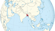 בנגלדש על מפת העולם (מפה: Addicted04, רישיון CC BY-SA 3.0)