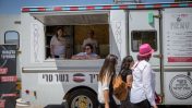 משאית אוכל המגישה "בשר טרי", חלק מהפגנה לאיסור הזנות בישראל, יוני 2017 (צילום: מרים אלסטר)