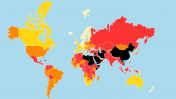 מפת מדד חופש העיתונות של RSF ל-2018 (צילום מסך)