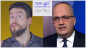 נזיה אל-אחדב, מגיש "מעל לסמכות" (מימין) וניקולס ח'ורי, מגיש "חדשות שנונות", שניהם מ"אל-ג'זירה"