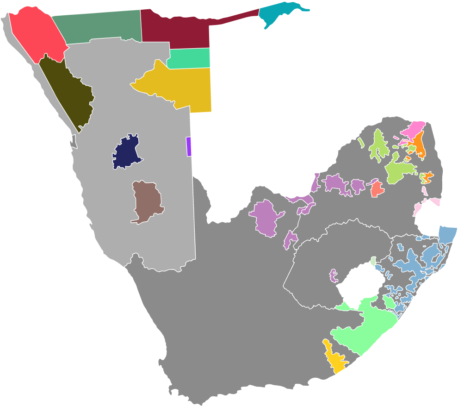 שטחי הבנטוסטנטים בדרום אפריקה ודרום-מערב אפריקה (DrRandomFactor / CC BY-SA (https://creativecommons.org/licenses/by-sa/4.0))
