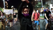 הפגנה נגד תרבות האונס, תל אביב, 23.8.2020 (צילום: תומר נויברג)
