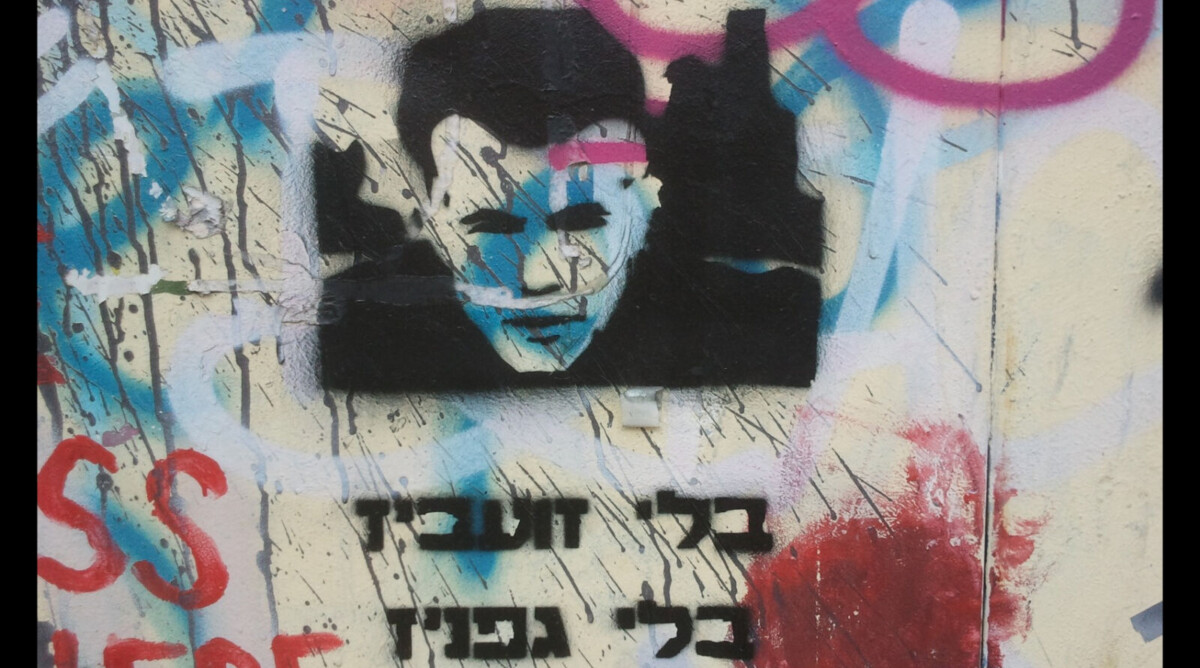 "בלי זועביז, בלי גפניז", גרפיטי בתל-אביב, 2013 (צילום: ציפה קמפינסקי)