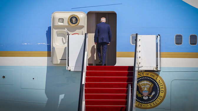 נשיא ארה"ב ג'ו ביידן עוזב את ישראל, 15.7.22 (צילום: יונתן זינדל)
