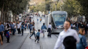 הרכבת הקלה בירושלים (צילום: יונתן זינדל)