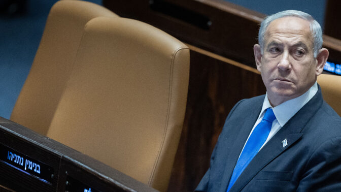 ראש ממשלת ישראל, בנימין נתניהו, מליאת הכנסת. 6.2.2023 (צילום: יונתן זינדל)