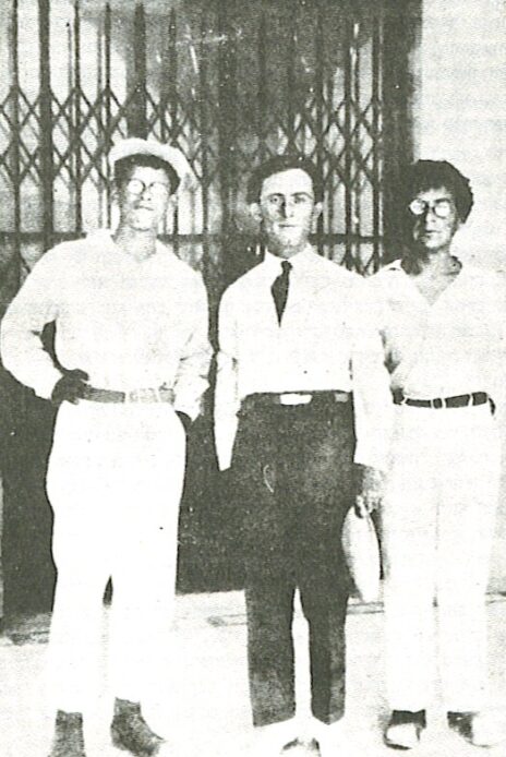משמאל: אב"א אחימאיר, אורי צבי גרינברג ויהושע ייבין, בראשית שנות ה-30 (צילום: נחלת הכלל)