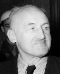 יוליוס שטרייכר במעצר במשפטי נירנברג 1945/6 (צילום: נחלת הכלל)